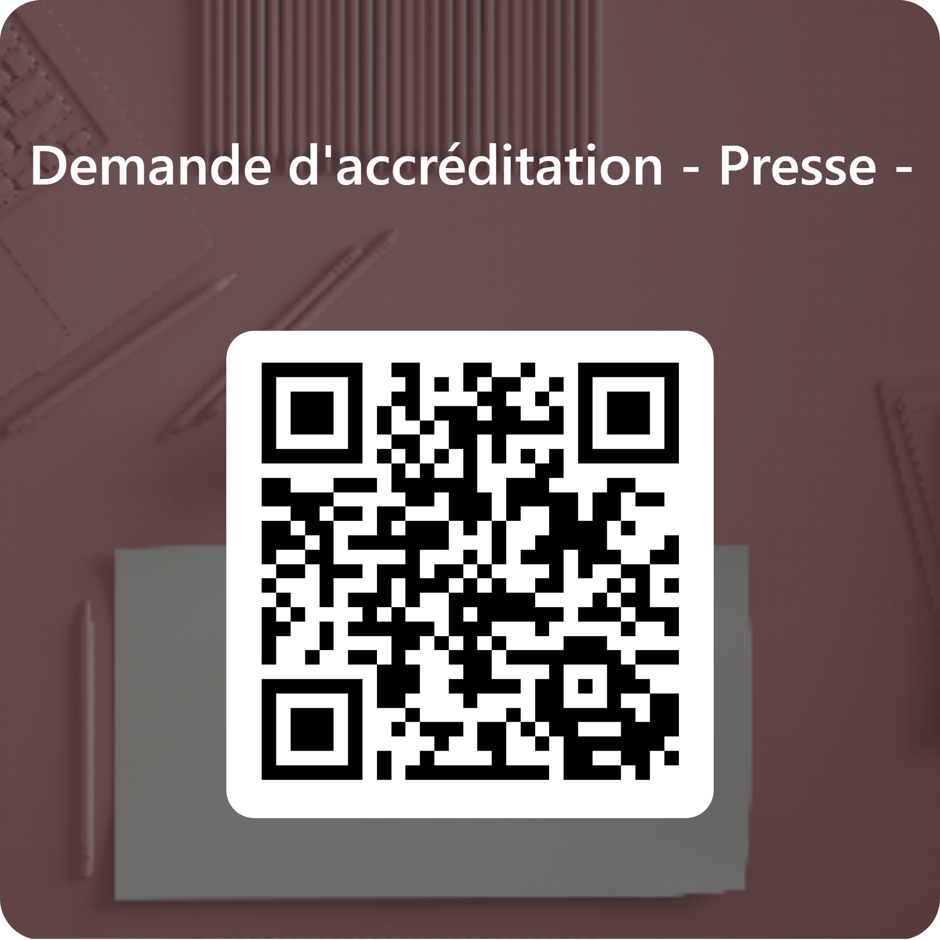 QR CODE demande d'accréditation
